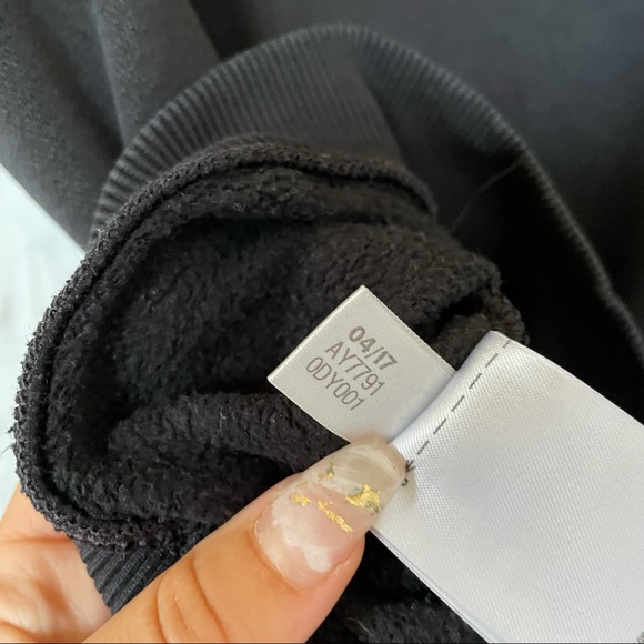 Adidas small stripe trefoil logo pullover sweater long sleeve black white active - Picture 6 of 7